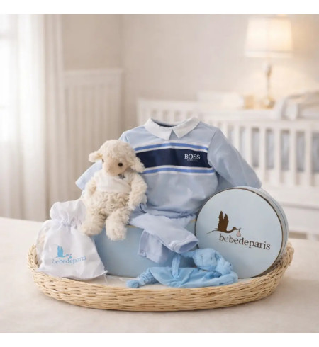 Coffret Bébé Hugo Boss Serenity Rayé | Cadeau Naissance Élégant – Bebedeparis.com