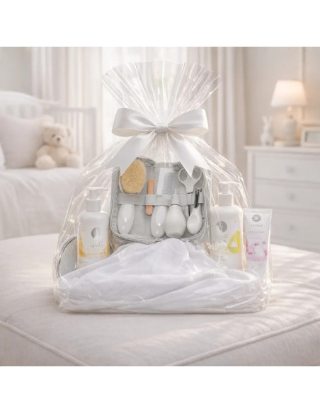 Coffret Cosmétique et Mousseline Personnalisée | Cadeau de Naissance Élégant