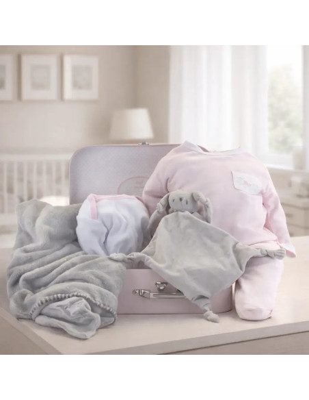 Coffret couverture personnalisée, pyjama et body | Cadeau complet pour nouveau-né