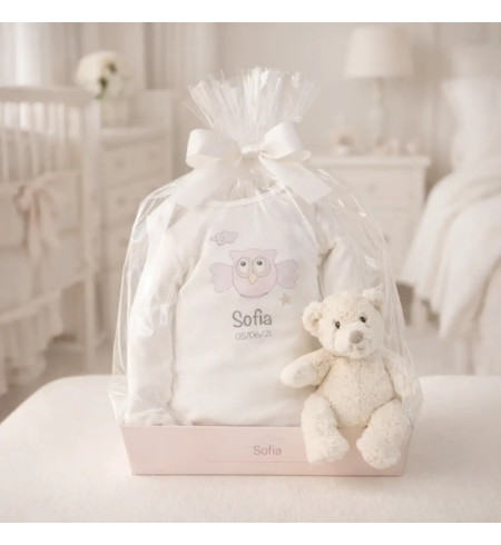 Ours en peluche et body personnalisés avec le prénom du bébé