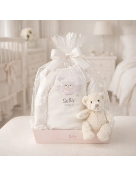 Ours en peluche et body personnalisés avec le prénom du bébé