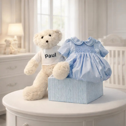 Grenouillère bébé en smocks nid d'abeille | Cadeau doux et élégant pour nouveau-né 2