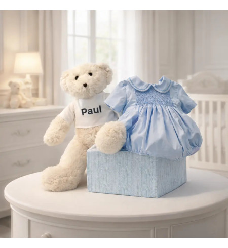 Grenouillère bébé en smocks nid d'abeille | Cadeau doux et élégant pour nouveau-né