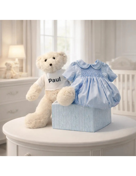 Grenouillère bébé en smocks nid d'abeille | Cadeau doux et élégant pour nouveau-né