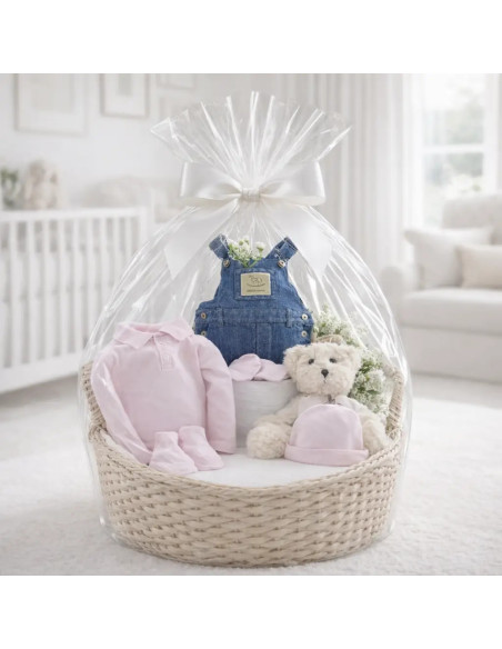 Coffret fille : vêtements et peluche | Cadeau naissance tendre et complet