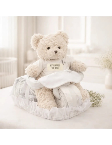 Gâteau de Couches Moto avec Ours Motard | Cadeau Bébé Original – Bebedeparis.com