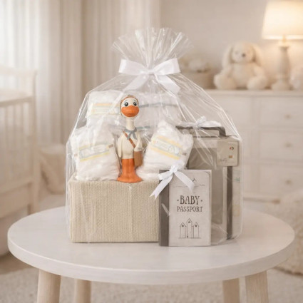 Gâteau de couches avec anneau de dentition Nicky | Cadeau naissance pratique