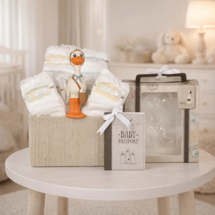 Gâteau de couches avec anneau de dentition Nicky | Cadeau naissance pratique 2