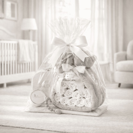 Gâteau de Couches avec Peignoir, Valisette et Sucette | Coffret Naissance Complet 2