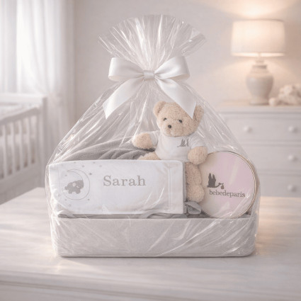 Coffret Cadeau Bébé avec Coussin Personnalisé | Cadeau Unique pour Naissance – Bebedeparis.com