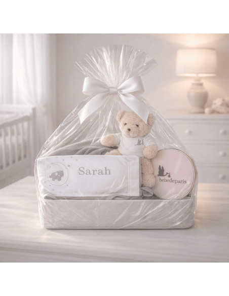 Coffret Cadeau Bébé avec Coussin Personnalisé | Cadeau Unique pour Naissance – Bebedeparis.com