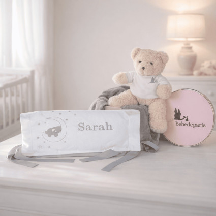 Coffret Cadeau Bébé avec Coussin Personnalisé | Cadeau Unique pour Naissance – Bebedeparis.com 2