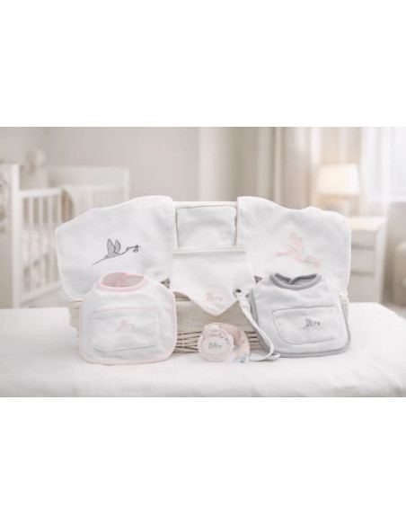 Coffret bavoirs personnalisés bébé | Prénom brodé pour un cadeau unique