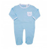 Coffret bébé couverture pyjama et doudou personnalisé bleu