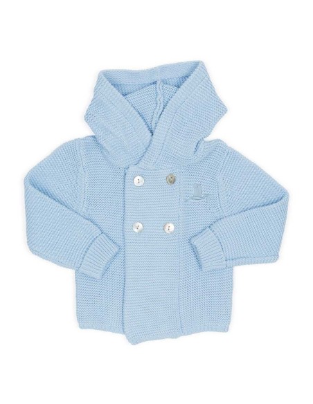 Chaqueta punto liso azul