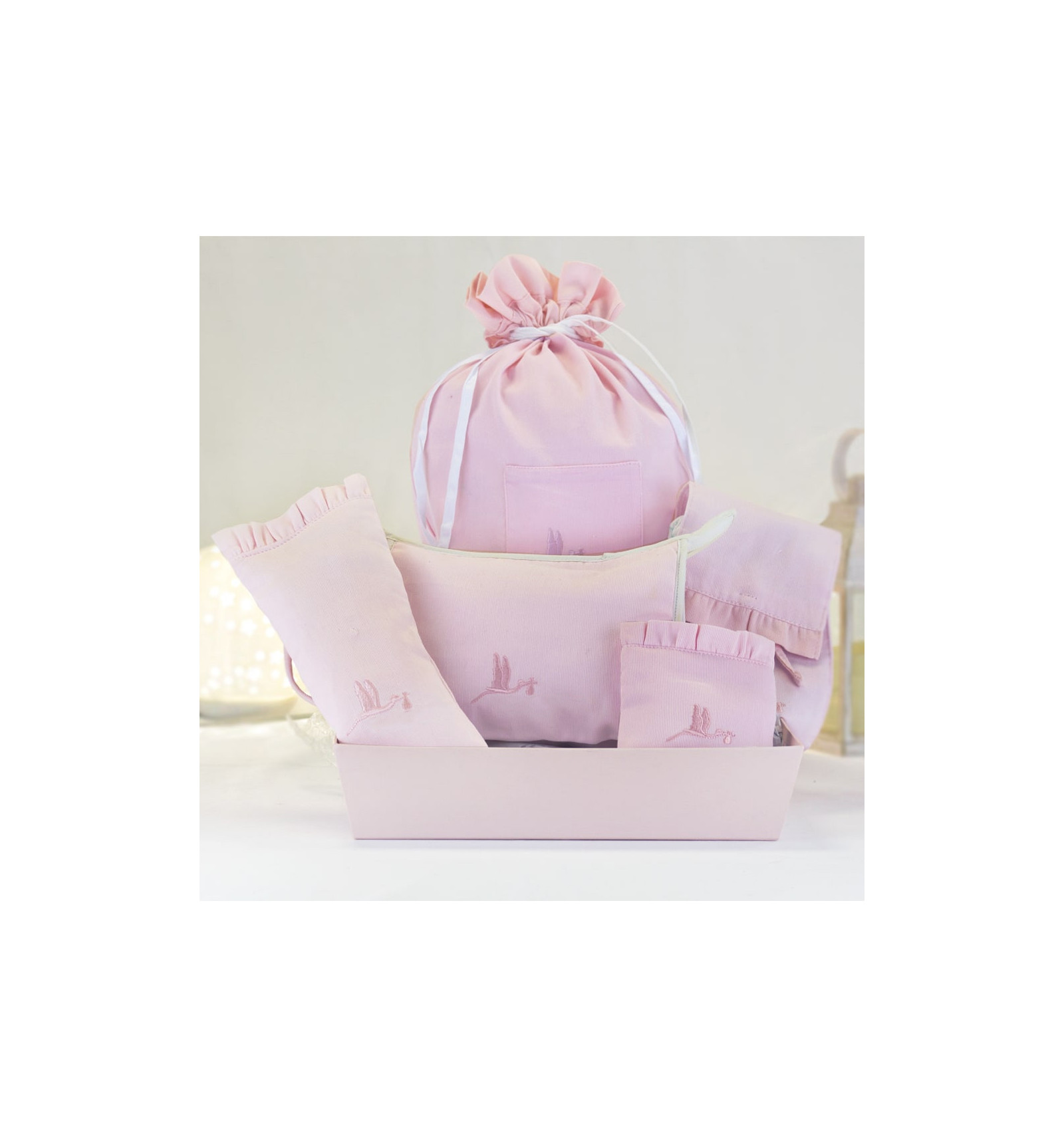 Kit cadeau housses accessoires bébé rose