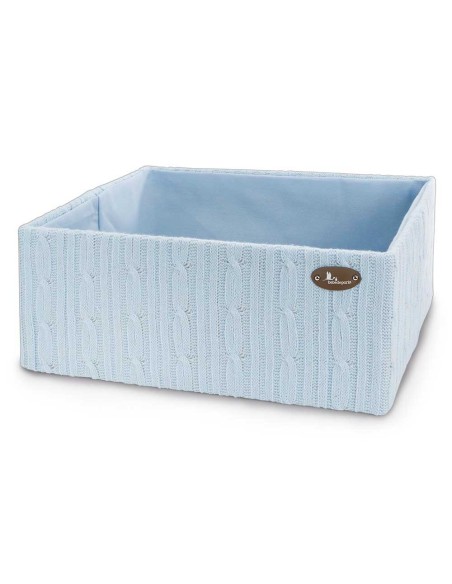 Cesta Lana Trenzada Azul